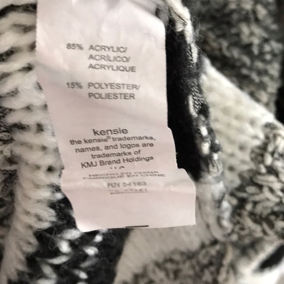 KENSIE Cowl Neck Hi-Lo Striped Cable Knit … - Picture 7 of 7